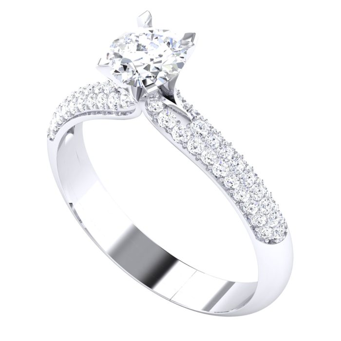 0.73 ct Natural Diamond Solitaire Engagement Wedding Rings 14k Gold - Image 1
