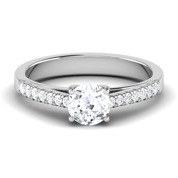 0.73 ct Natural Diamond Solitaire Engagement Wedding Rings 14k Gold - Image 2