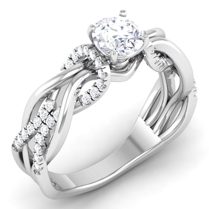 0.91 ct Natural Diamond Solitaire Engagement Wedding Rings 14k Gold - Image 1