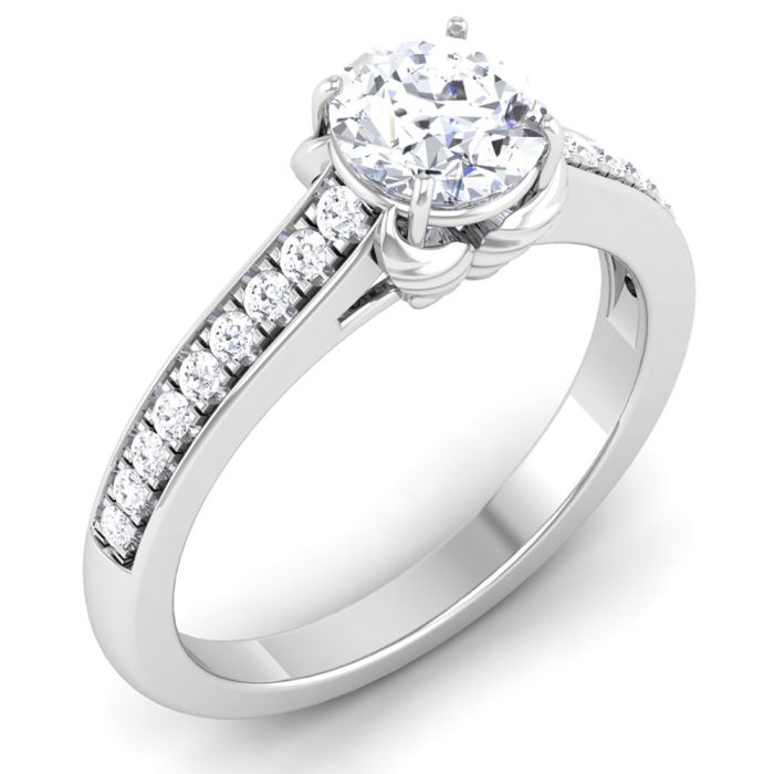 0.94 ct Natural Diamond Solitaire Engagement Wedding Rings 14k Gold - Image 1