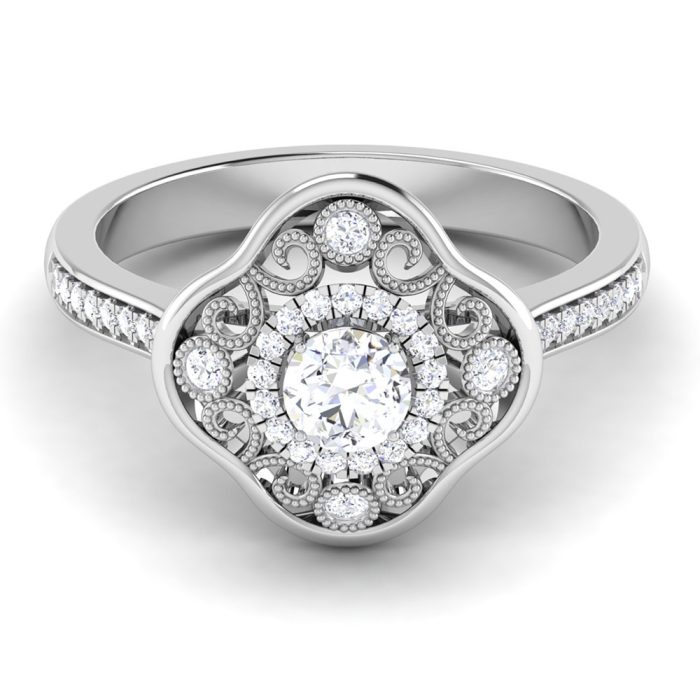 0.53 ct Natural Diamond Solitaire Engagement Wedding Rings 14k Gold - Image 2