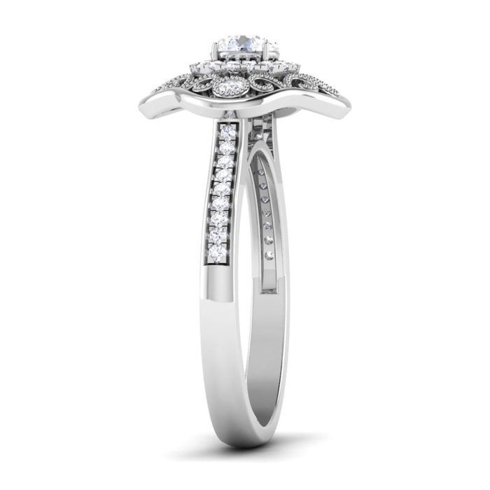 0.53 ct Natural Diamond Solitaire Engagement Wedding Rings 14k Gold - Image 4