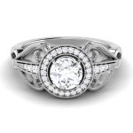 0.87 ct Natural Diamond Solitaire Engagement Wedding Rings 14k Gold - Image 2