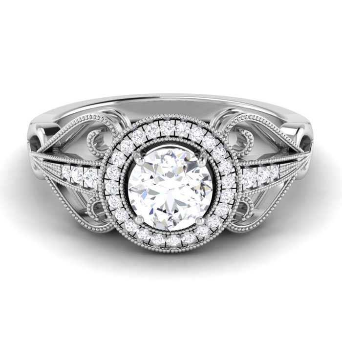 0.87 ct Natural Diamond Solitaire Engagement Wedding Rings 14k Gold - Image 2