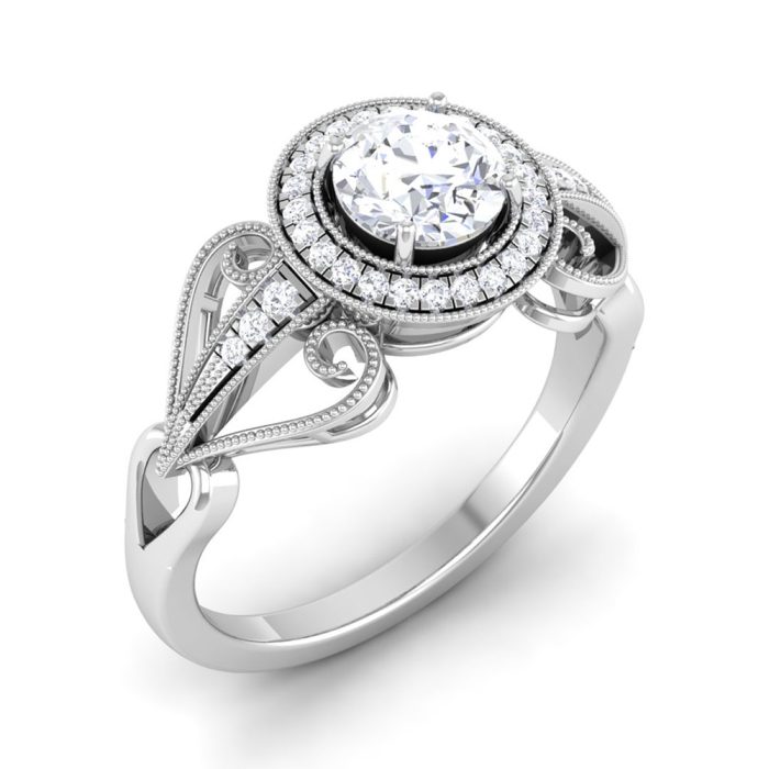 0.87 ct Natural Diamond Solitaire Engagement Wedding Rings 14k Gold - Image 1