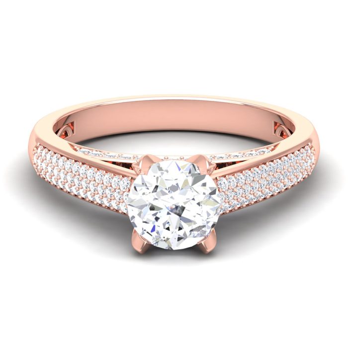 1.34 ct Natural Diamond Solitaire Engagement Wedding Rings14k Gold - Image 2