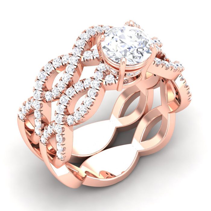 1.13 ct Natural Diamond Solitaire Engagement Wedding Rings14k Gold - Image 1