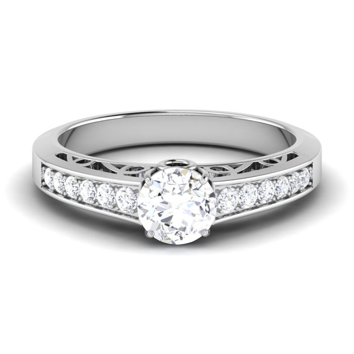 1.09 ct Natural Diamond Solitaire Engagement Wedding Rings14k Gold - Image 2