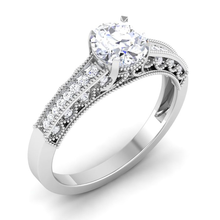 1.35 ct Natural Diamond Solitaire Engagement Wedding Rings14k Gold - Image 1