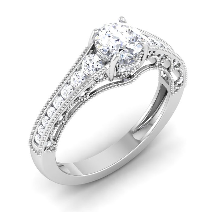 1.25 ct Natural Diamond Solitaire Engagement Wedding Rings14k Gold - Image 1