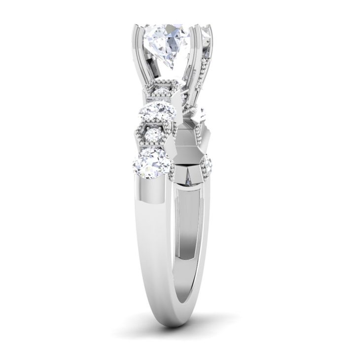 1.39 ct Natural Diamond Solitaire Engagement Wedding Rings14k Gold - Image 4