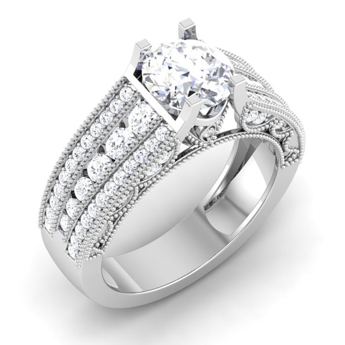 1.85 ct Natural Diamond Solitaire Engagement Wedding Rings14k Gold - Image 1