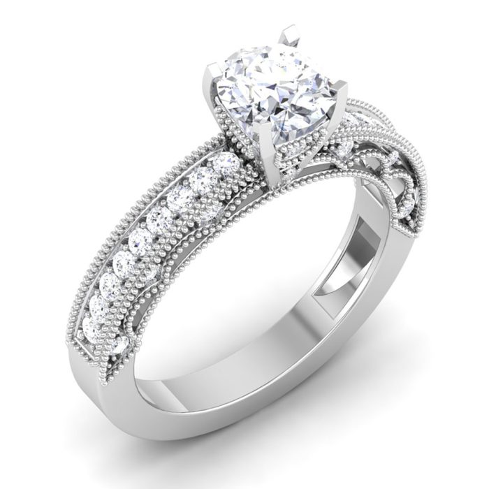 1.05 ct Natural Diamond Solitaire Engagement Wedding Rings14k Gold - Image 1