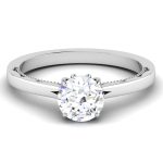 1.00 ct Natural Diamond Solitaire Engagement Wedding Rings14k Gold - Image 2