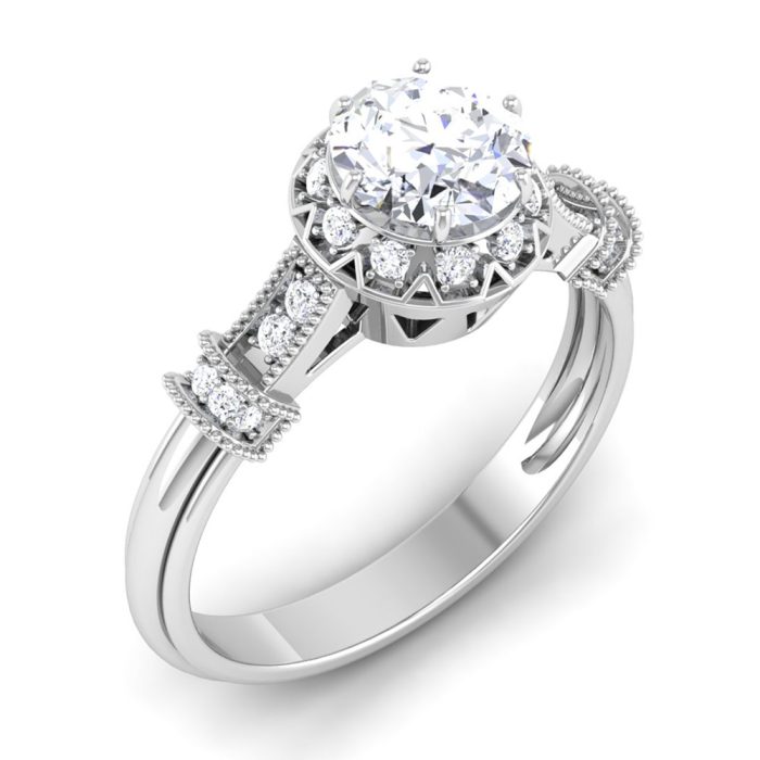 1.10 ct Natural Diamond Solitaire Engagement Wedding Rings14k Gold - Image 1