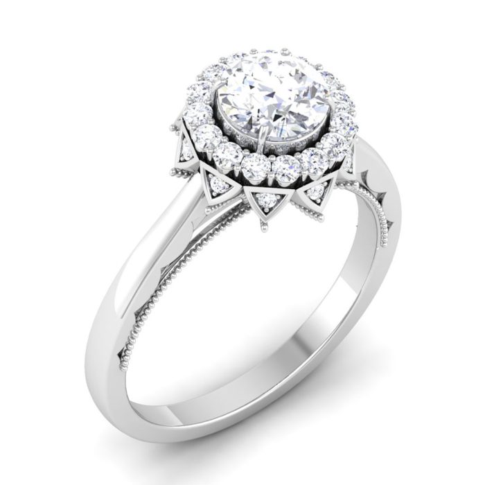 1.00 ct Natural Diamond Solitaire Engagement Wedding Rings14k Gold - Image 1