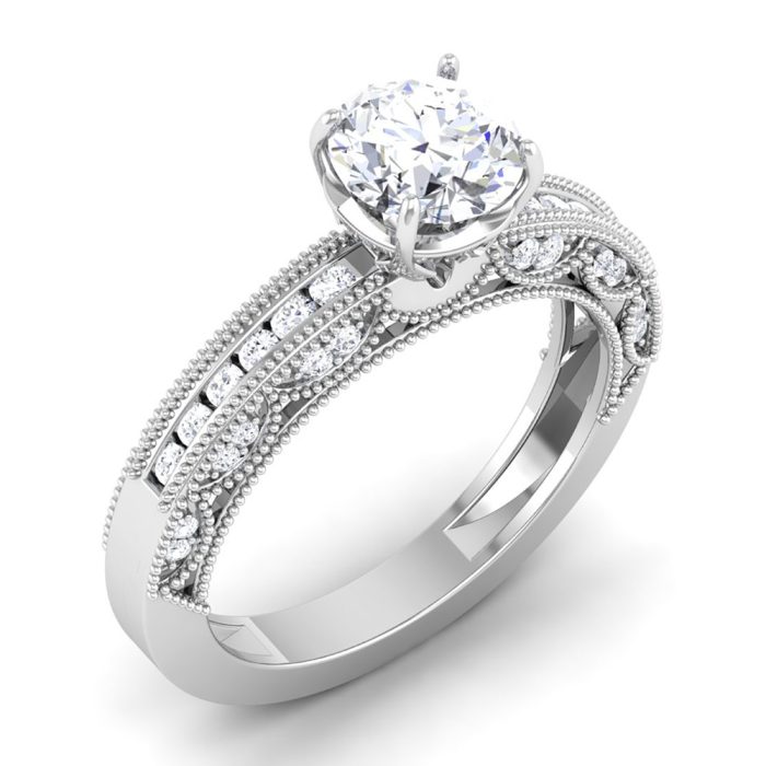 1.00 ct Natural Diamond Solitaire Engagement Wedding Rings14k Gold - Image 1