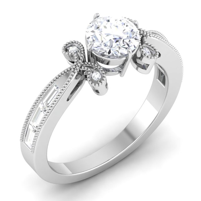 1.28 ct Natural Diamond Solitaire Engagement Wedding Rings14k Gold - Image 1