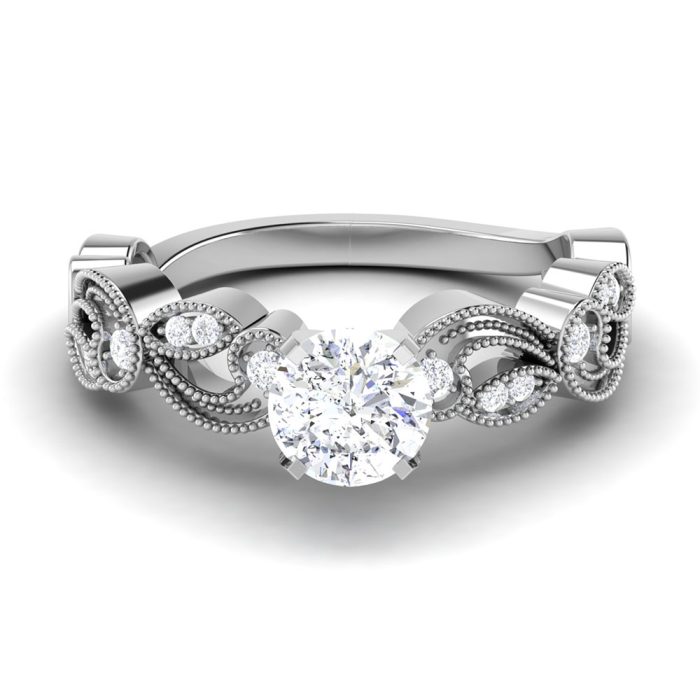 1.08 ct Natural Diamond Solitaire Engagement Wedding Rings14k Gold - Image 2