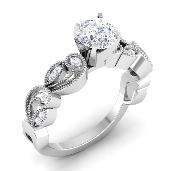 1.08 ct Natural Diamond Solitaire Engagement Wedding Rings14k Gold - Image 1