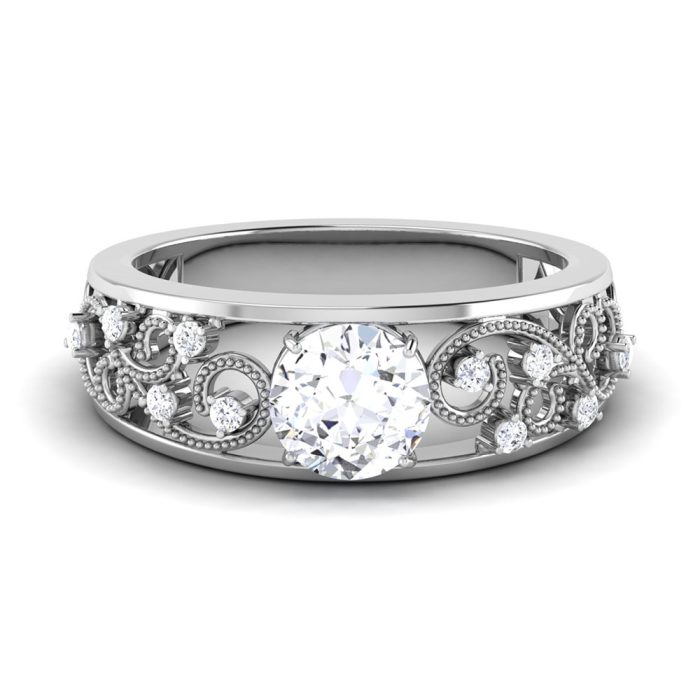 1.05 ct Natural Diamond Solitaire Engagement Wedding Rings14k Gold - Image 2