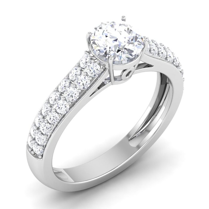 1.30 ct Natural Diamond Solitaire Engagement Wedding Rings14k Gold - Image 1