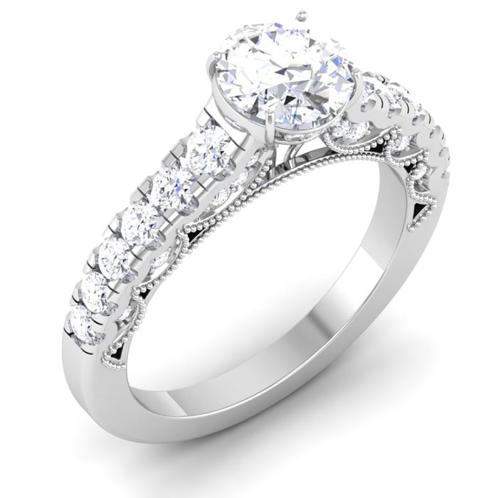 2.30 ct Natural Diamond Solitaire Engagement Wedding Rings14k Gold - Image 1